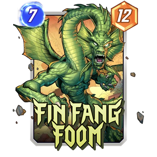 Fin Fang Foom MARVEL SNAP card art with current cost and power