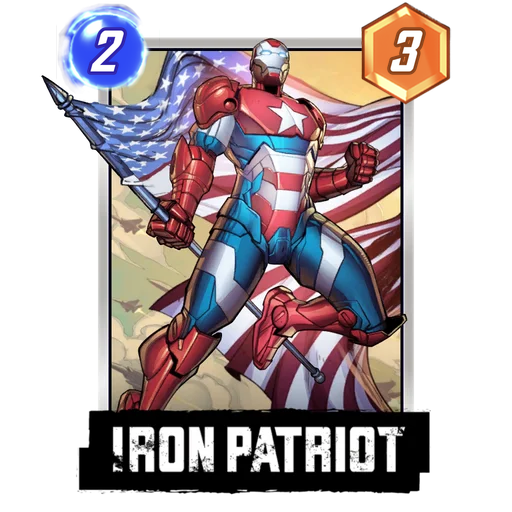 Iron Patriot MARVEL SNAP card art with current cost and power