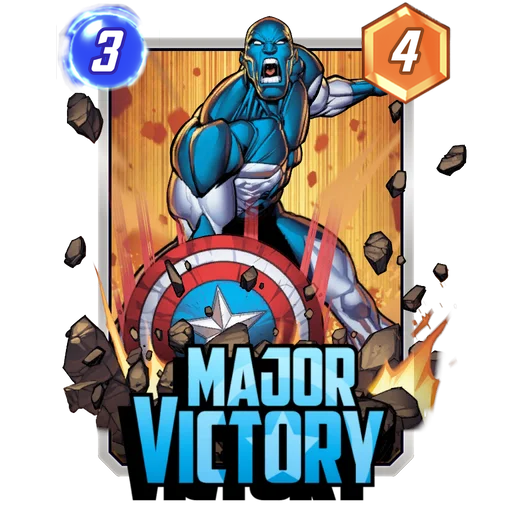 Major Victory MARVEL SNAP card art with current cost and power