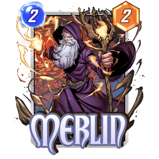 Merlin MARVEL SNAP card art with current cost and power