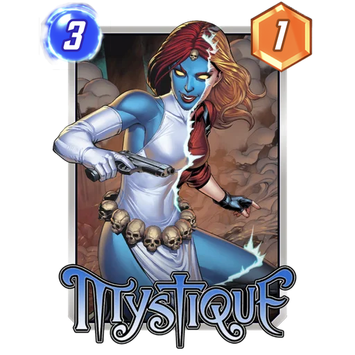 Mystique MARVEL SNAP card art with current cost and power