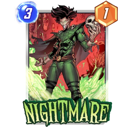 Nightmare MARVEL SNAP card art with current cost and power