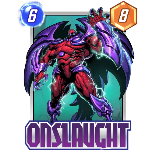 Onslaught MARVEL SNAP card art with current cost and power