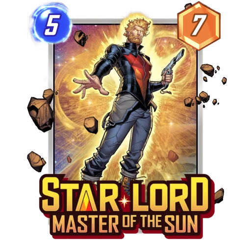 Star-Lord, Master of the Sun MARVEL SNAP card art with current cost and power