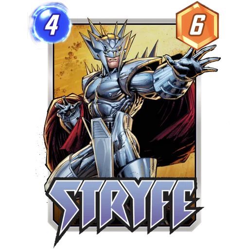 Stryfe MARVEL SNAP card art with current cost and power