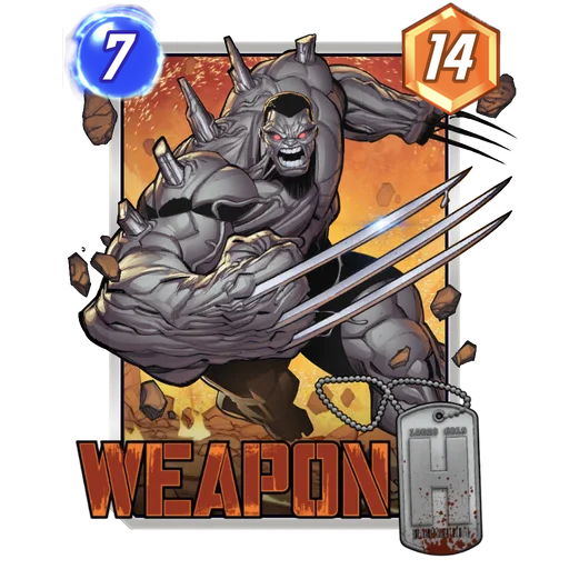 Weapon H MARVEL SNAP card art with current cost and power