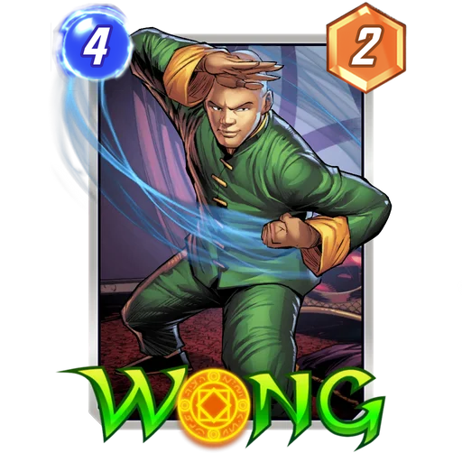 Wong MARVEL SNAP card art with current cost and power