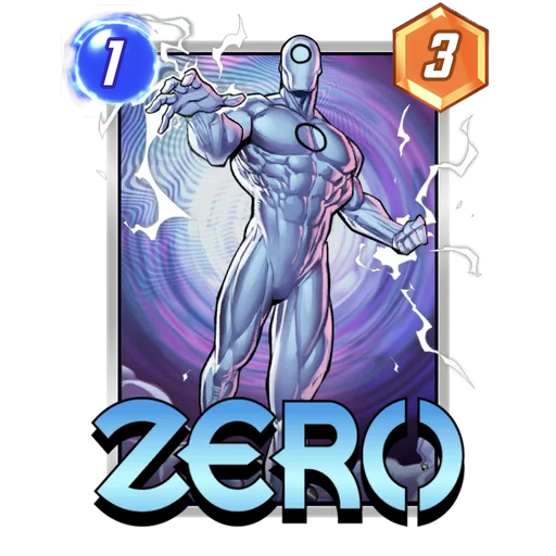Zero MARVEL SNAP card art with current cost and power